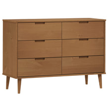 Ladekast MOLDE 113x40x80 cm massief grenenhout bruin