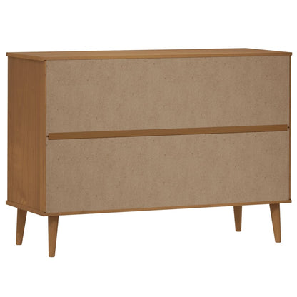 Ladekast MOLDE 113x40x80 cm massief grenenhout bruin