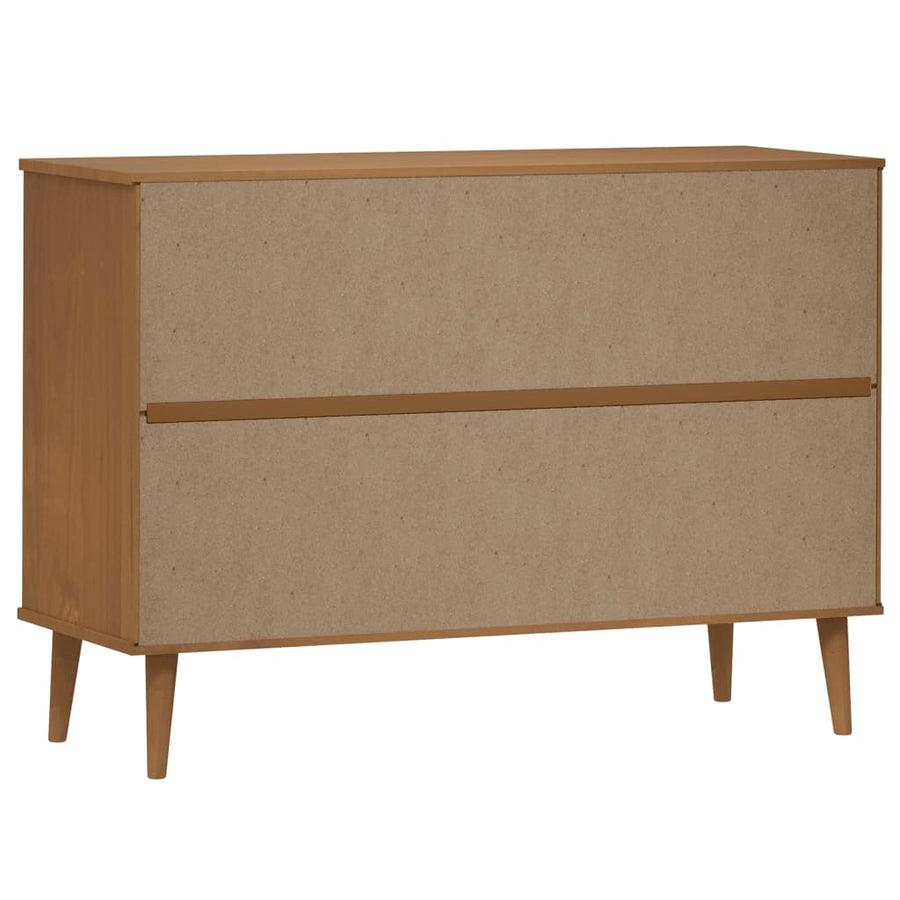Ladekast MOLDE 113x40x80 cm massief grenenhout bruin