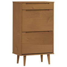 Schoenenkast MOLDE 59,5x35x103 cm massief grenenhout bruin