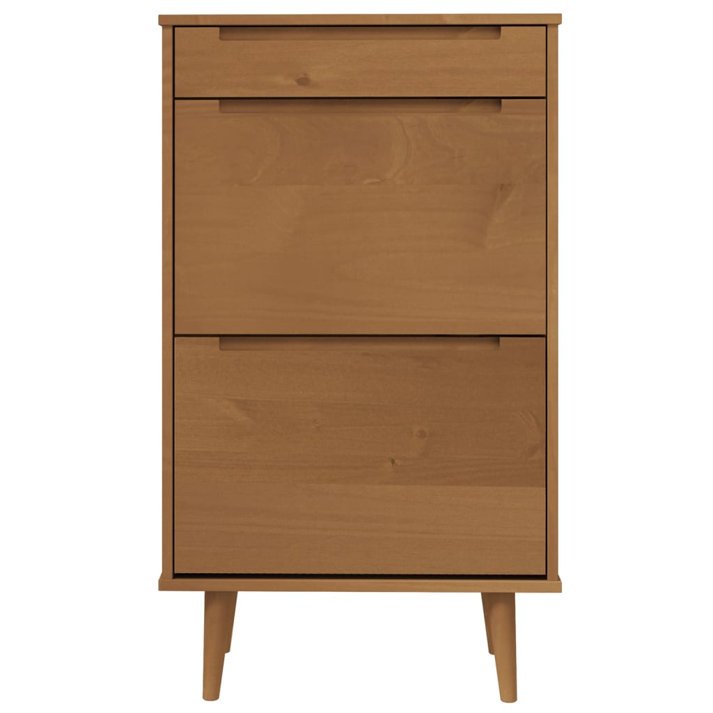 Schoenenkast MOLDE 59,5x35x103 cm massief grenenhout bruin