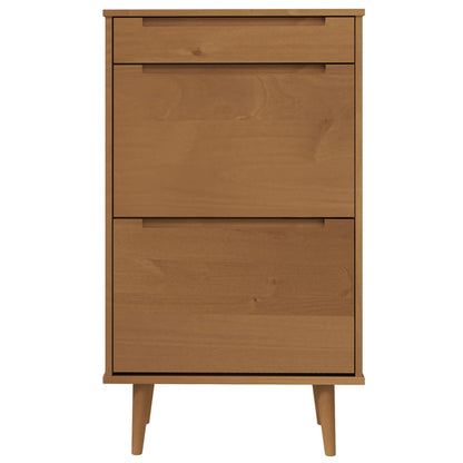 Schoenenkast MOLDE 59,5x35x103 cm massief grenenhout bruin