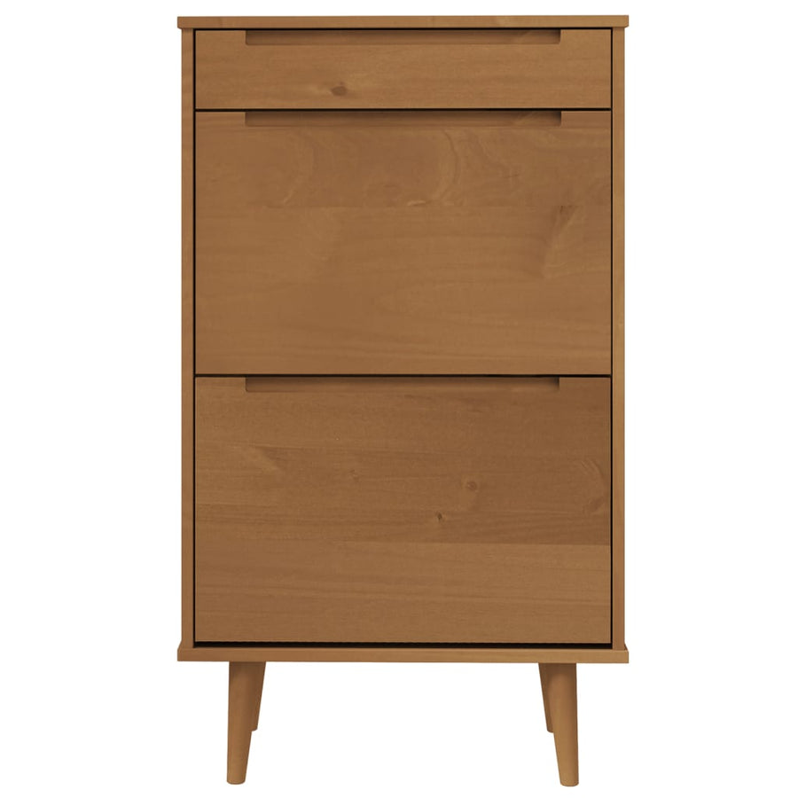 Schoenenkast MOLDE 59,5x35x103 cm massief grenenhout bruin