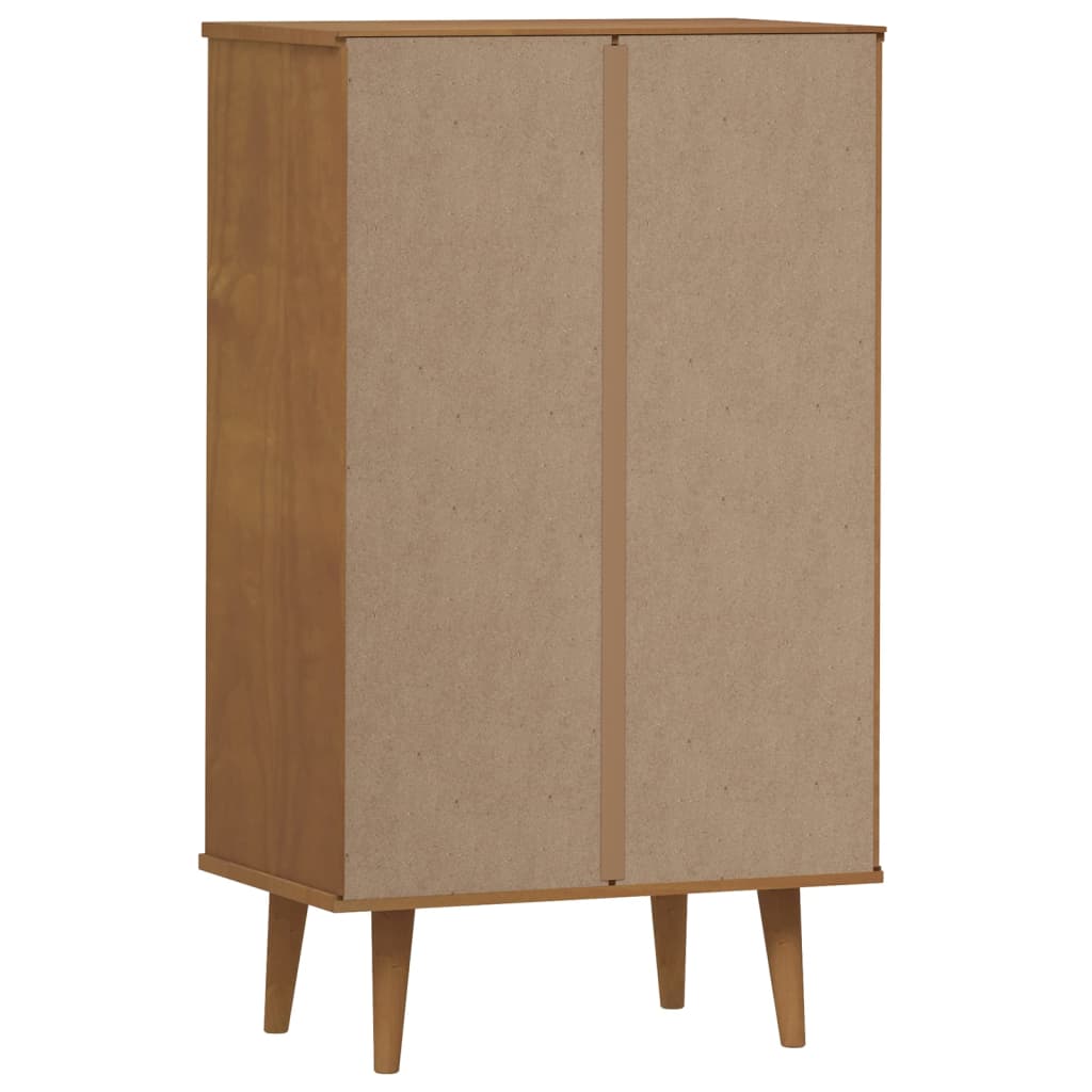 Schoenenkast MOLDE 59,5x35x103 cm massief grenenhout bruin