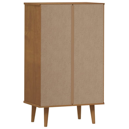 Schoenenkast MOLDE 59,5x35x103 cm massief grenenhout bruin
