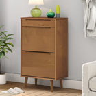 Shoe cabinet MOLDE 59.5x35x103 cm solid pine brown