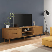 Tv-meubel 158x40x49 cm massief grenenhout bruin