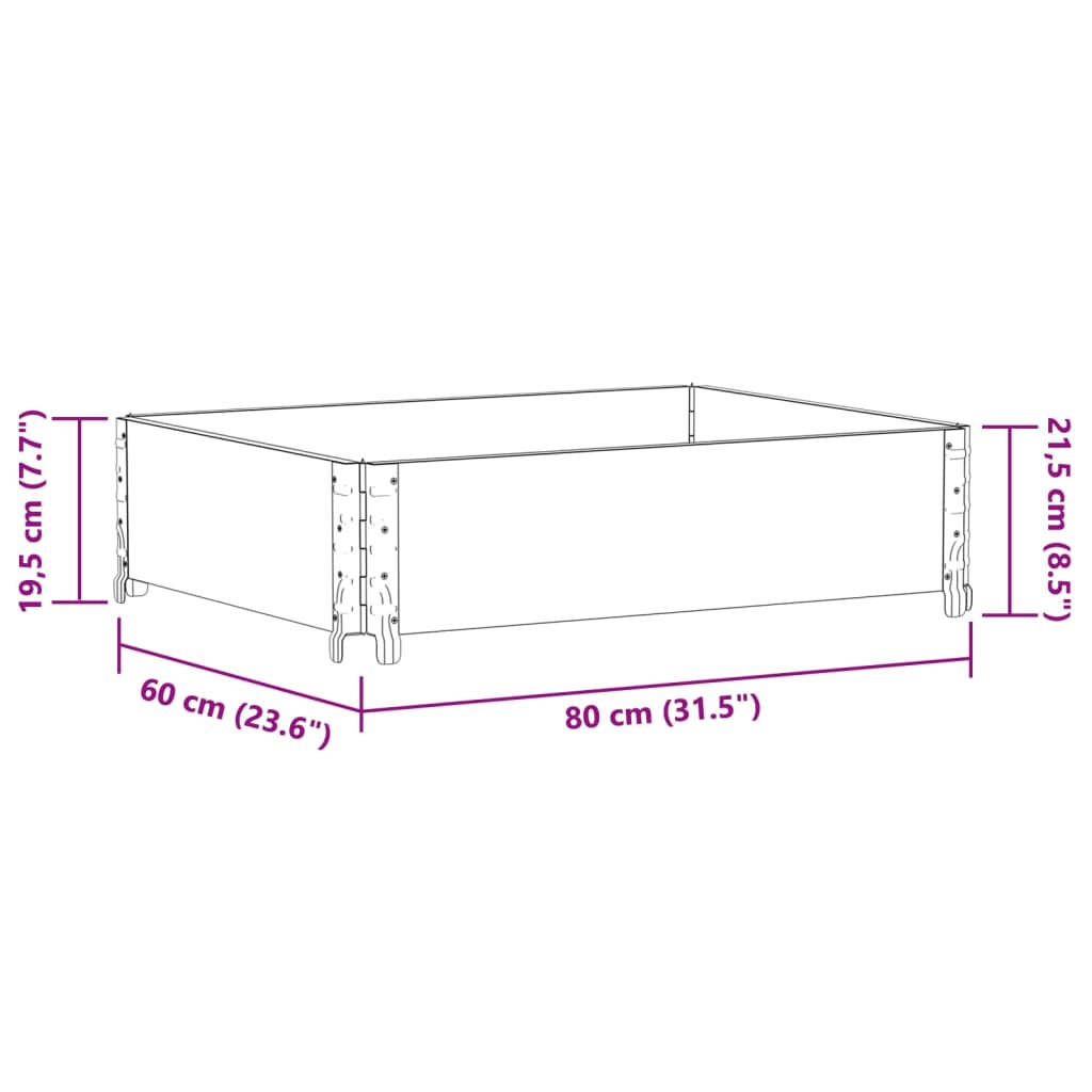 Plantenbak 80X60 Cm Massief Grenenhout 80 x 60 x 21.5 cm