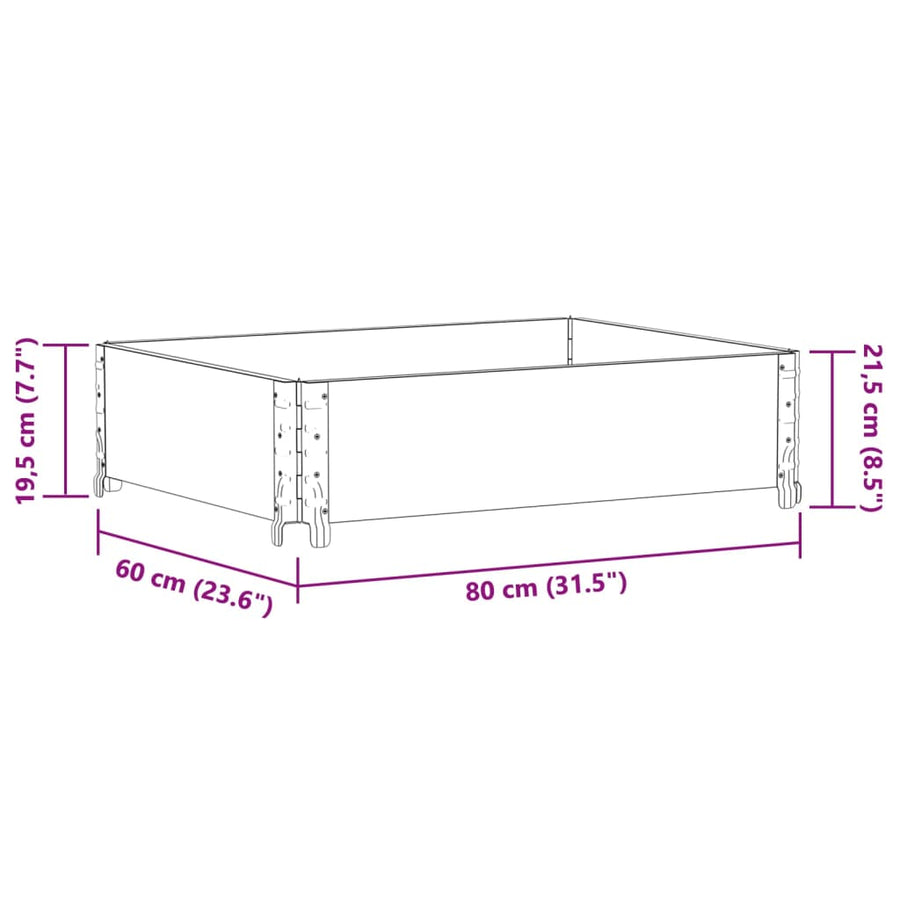 Plantenbak 80X60 Cm Massief Grenenhout 80 x 60 x 21.5 cm