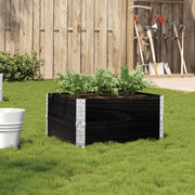 Plantenbak massief grenenhout 80x60x41 cm zwart