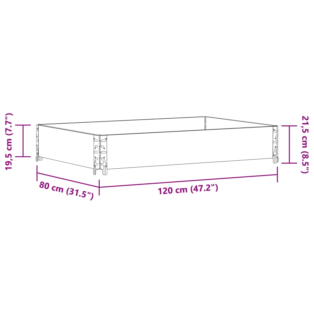 Plantenbak 120X80 Cm Massief Grenenhout 120 x 80 x 21.5 cm
