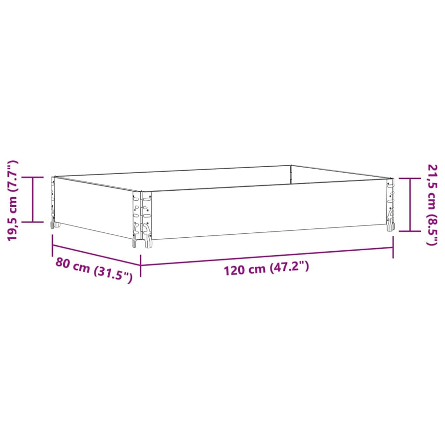 Plantenbak 120X80 Cm Massief Grenenhout 120 x 80 x 21.5 cm