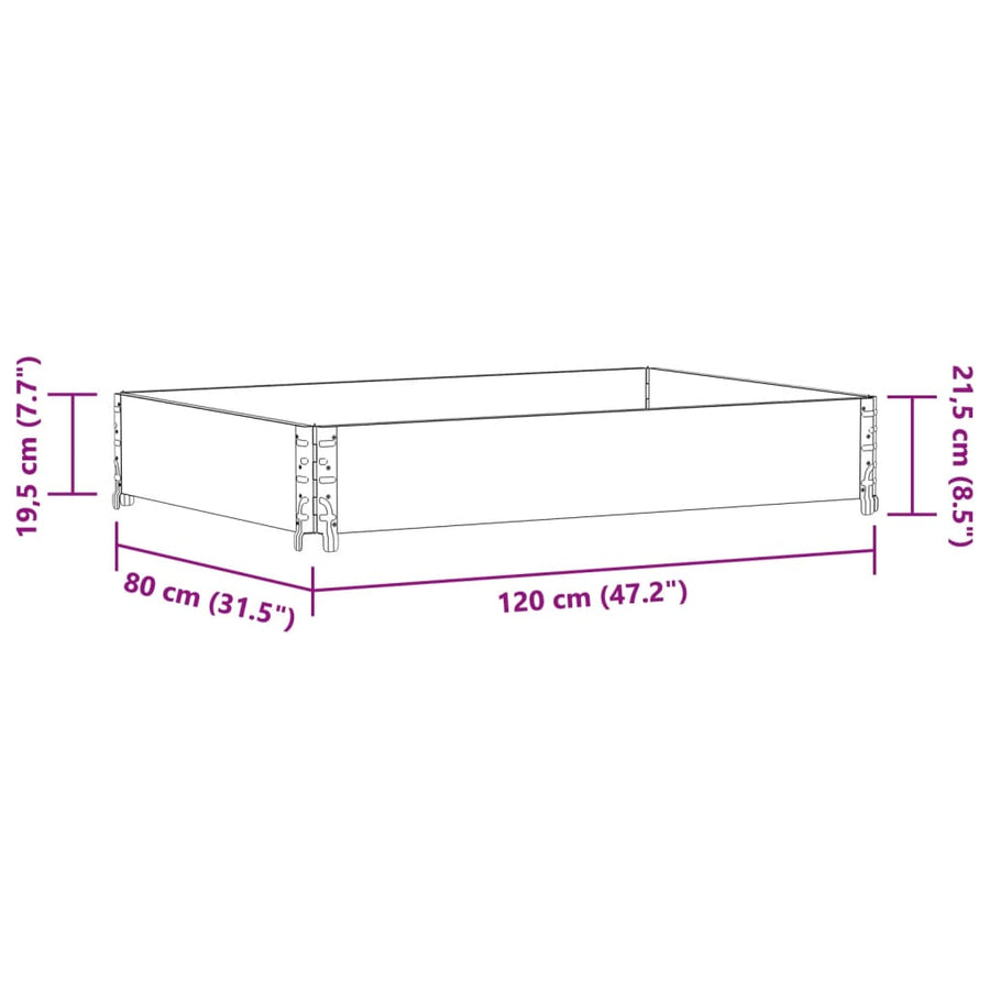 Plantenbak 120X80 Cm Massief Grenenhout Bruin 120 x 80 x 21.5 cm
