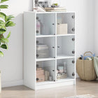 Tall cabinet with doors 68x37x109 cm engineered wood white