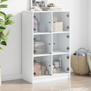 Hoge kast met deuren 68x37x109 cm wit bewerkt hout