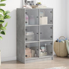 Hoge kast 68x37x109 cm bewerkt hout betongrijs