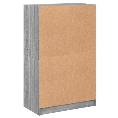 Hoge kast met deuren 68x37x109 cm bewerkt hout grijs sonoma