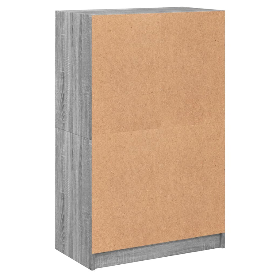 Hoge kast met deuren 68x37x109 cm bewerkt hout grijs sonoma