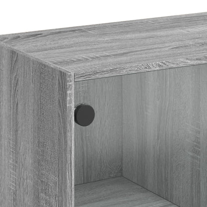 Hoge kast met deuren 68x37x109 cm bewerkt hout grijs sonoma