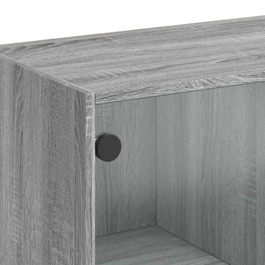 Hoge kast met deuren 68x37x109 cm bewerkt hout grijs sonoma