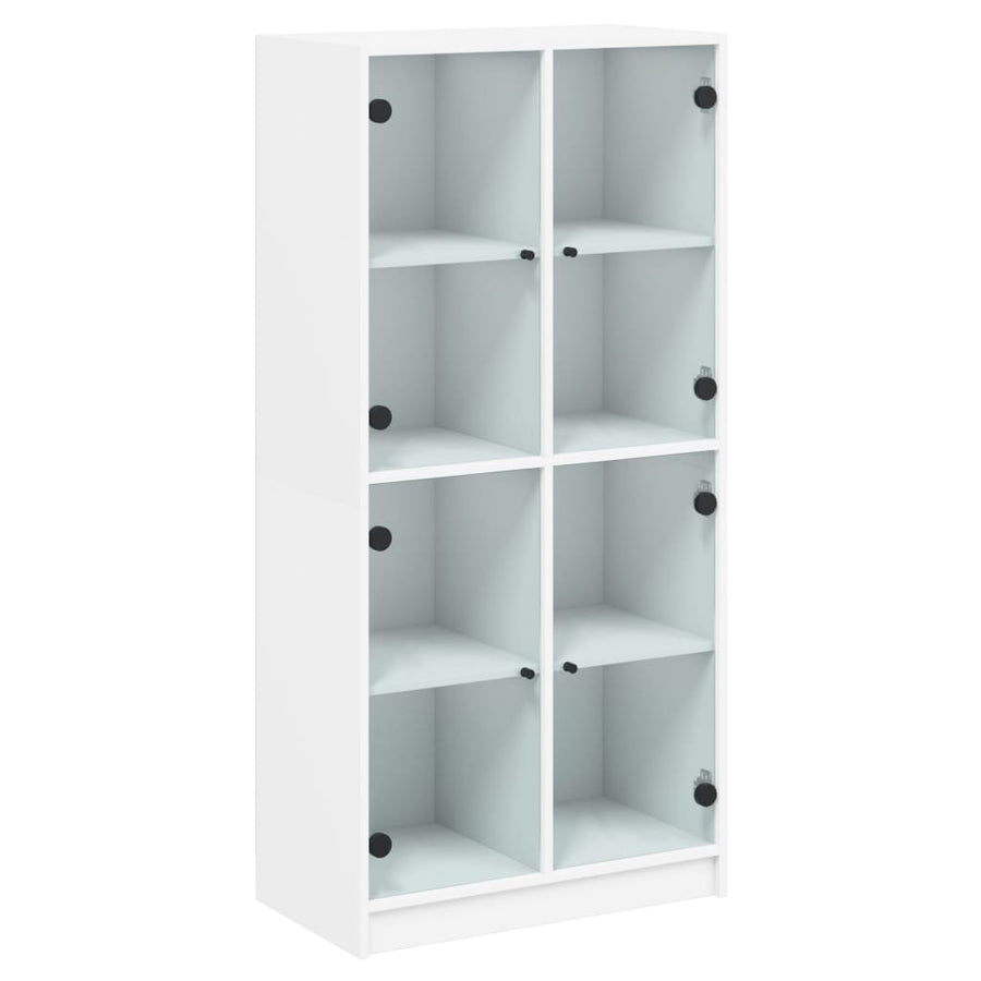 Hoge kast met deuren 68x37x142 cm bewerkt hout wit