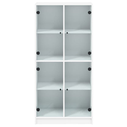 Hoge kast met deuren 68x37x142 cm bewerkt hout wit