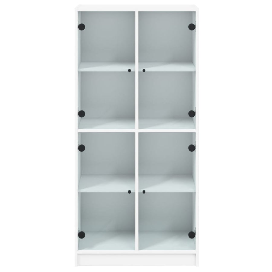 Hoge kast met deuren 68x37x142 cm bewerkt hout wit