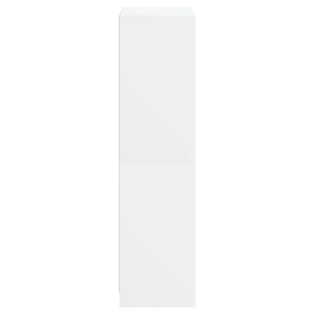 Hoge kast met deuren 68x37x142 cm bewerkt hout wit