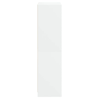 Hoge kast met deuren 68x37x142 cm bewerkt hout wit