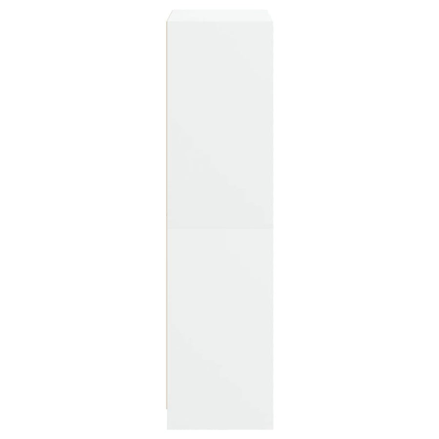 Hoge kast met deuren 68x37x142 cm bewerkt hout wit