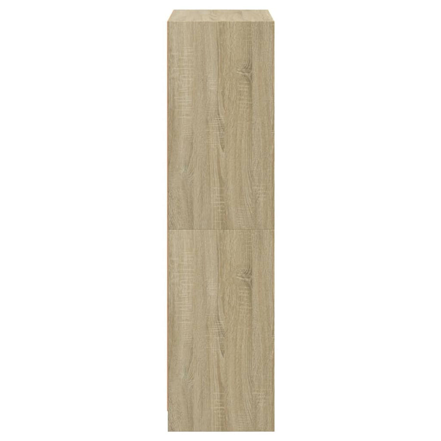 Hoge kast met deuren 68x37x142 cm bewerkt hout sonoma eiken
