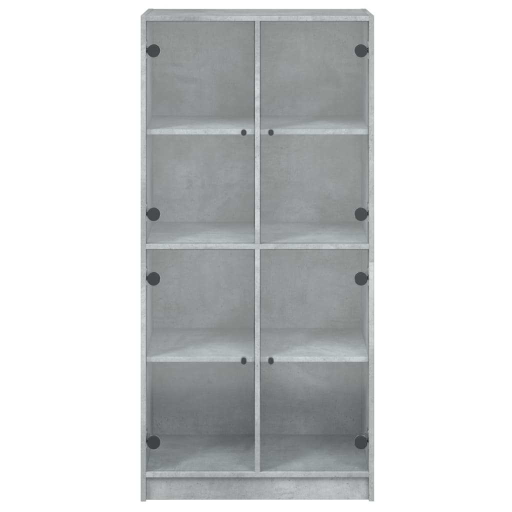Hoge kast met deuren 68x37x142 cm bewerkt hout betongrijs