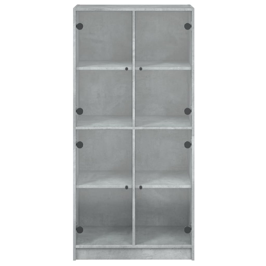 Hoge kast met deuren 68x37x142 cm bewerkt hout betongrijs