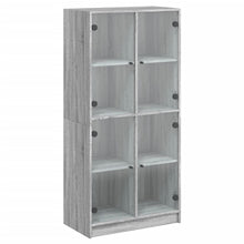 Hoge kast met deuren 68x37x142 cm bewerkt hout grijs sonoma