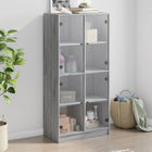 Hoge kast 68x37x142 cm bewerkt hout grijs sonoma