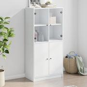 Hoge kast 68x37x142 cm bewerkt hout wit