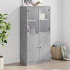 Hoge kast 68x37x142 cm bewerkt hout betongrijs