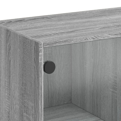 Hoge kast met deuren 68x37x142 cm bewerkt hout grijs sonoma