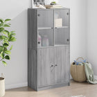 Hoge kast 68x37x142 cm grijs sonoma bewerkt hout
