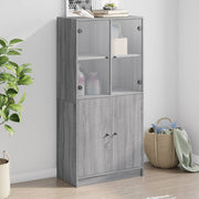 Hoge kast 68x37x142 cm grijs sonoma bewerkt hout