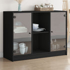 Sideboard 102x37x75.5 cm processed wood black