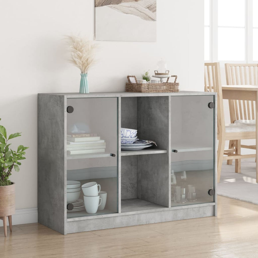 Dressoir 102x37x75,5 cm bewerkt hout betongrijs