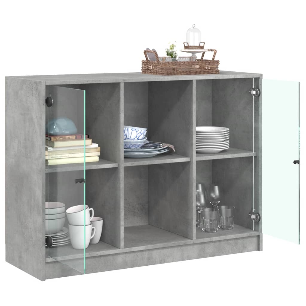 Dressoir 102x37x75,5 cm bewerkt hout betongrijs