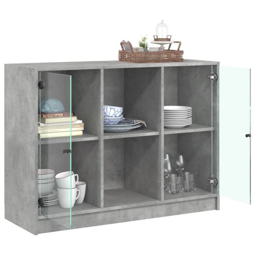 Dressoir 102x37x75,5 cm bewerkt hout betongrijs
