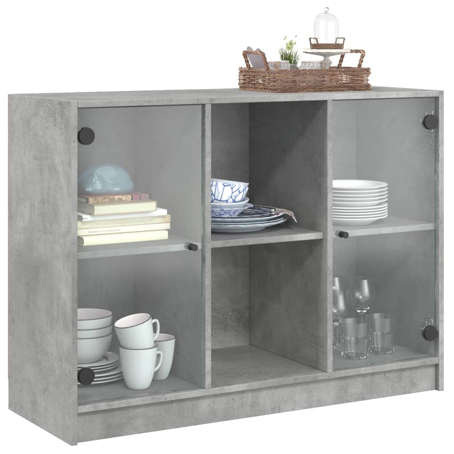 Dressoir 102x37x75,5 cm bewerkt hout betongrijs