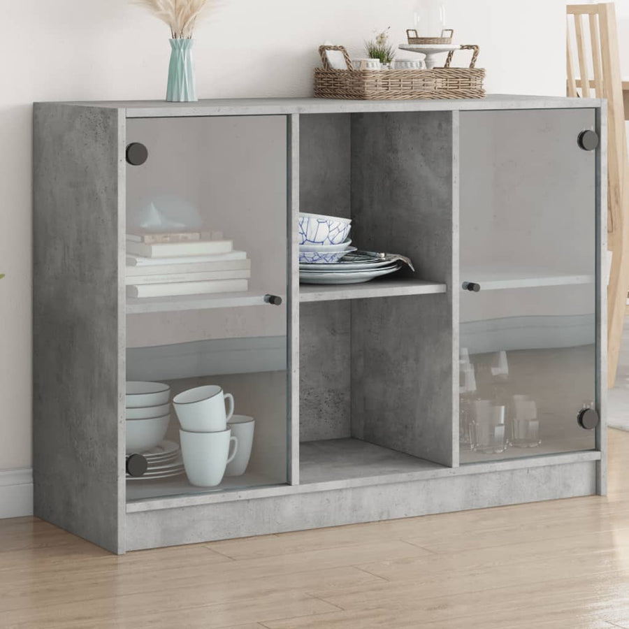 Dressoir 102x37x75,5 cm bewerkt hout betongrijs