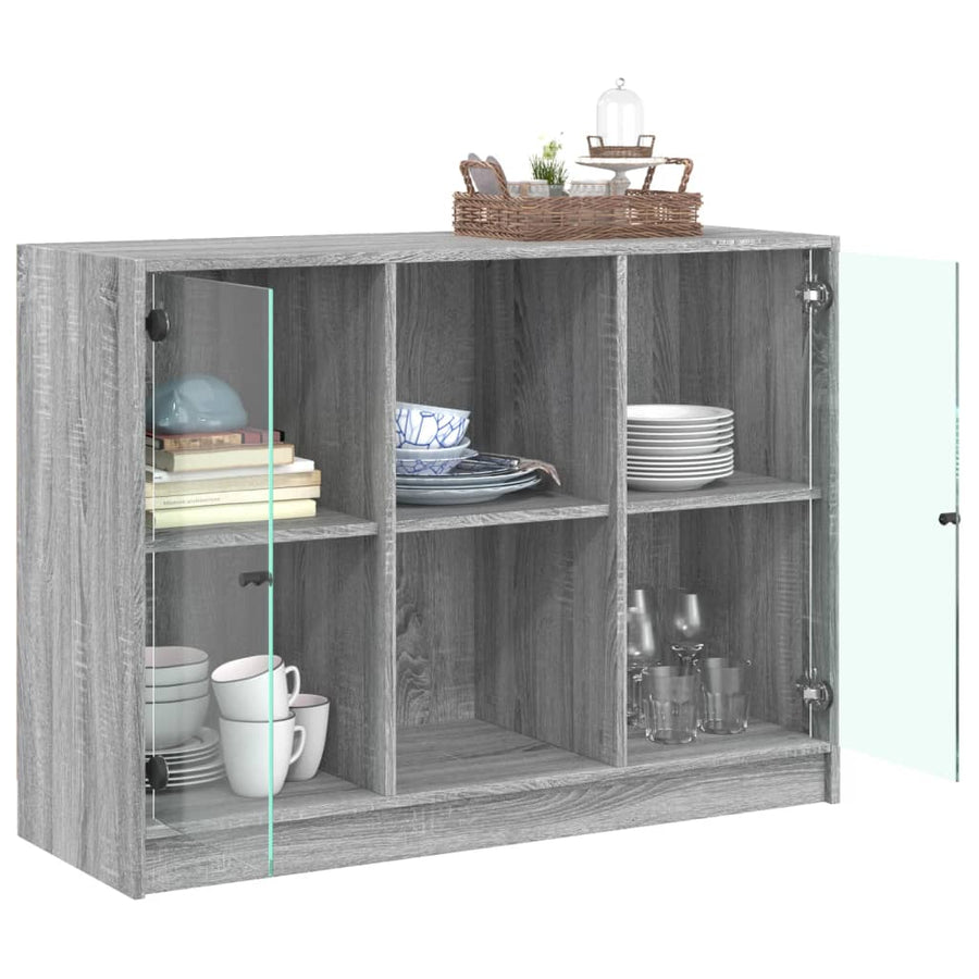 Dressoir 102x37x75,5 cm bewerkt hout grijs sonoma eikenkleurig