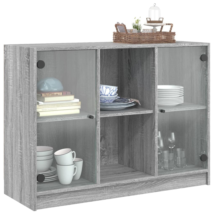 Dressoir 102x37x75,5 cm bewerkt hout grijs sonoma eikenkleurig