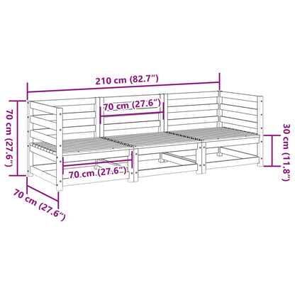 3-delige Loungeset massief grenenhout