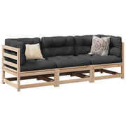 Loungeset massief grenenhout 3-delig